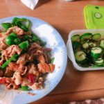 ライザップ42日目の食事。豚肉とピーマンの甘辛炒め